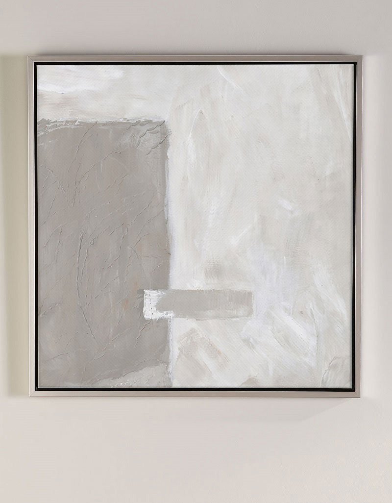 Brown White Minimalist Abstract Art