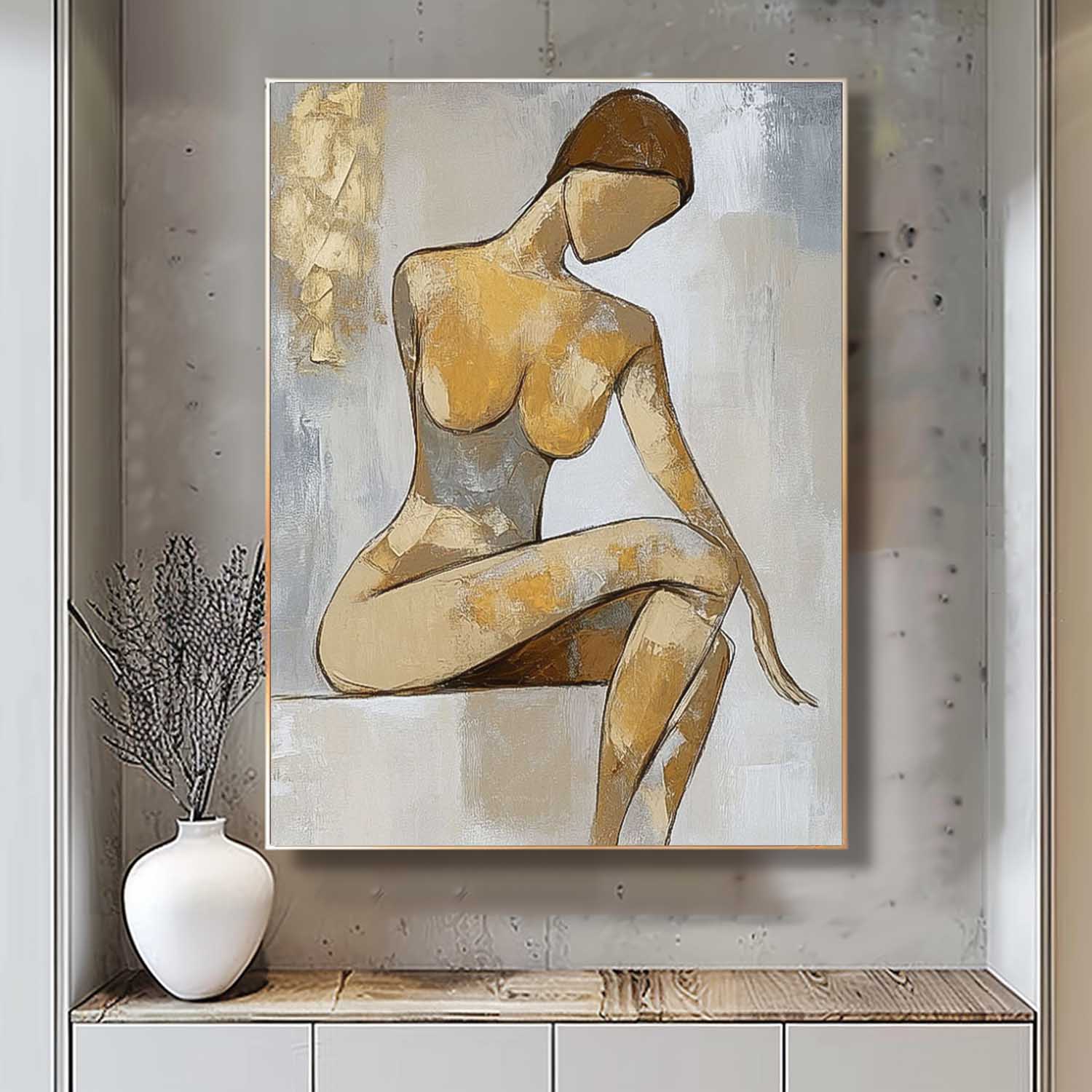 Wall Art People Artistic Minimalist Line Figure
