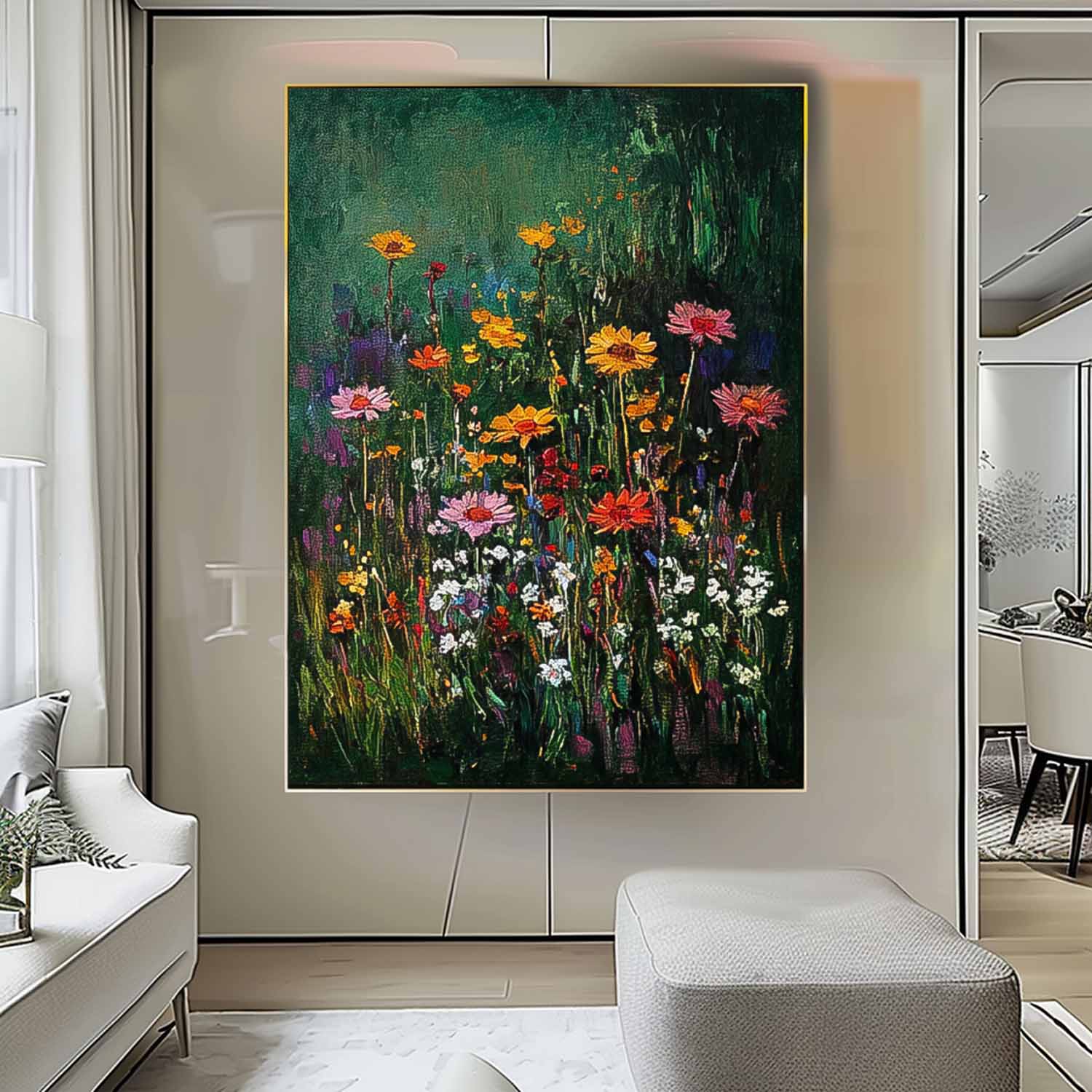 Textured Wildflower Meadow Impressionist