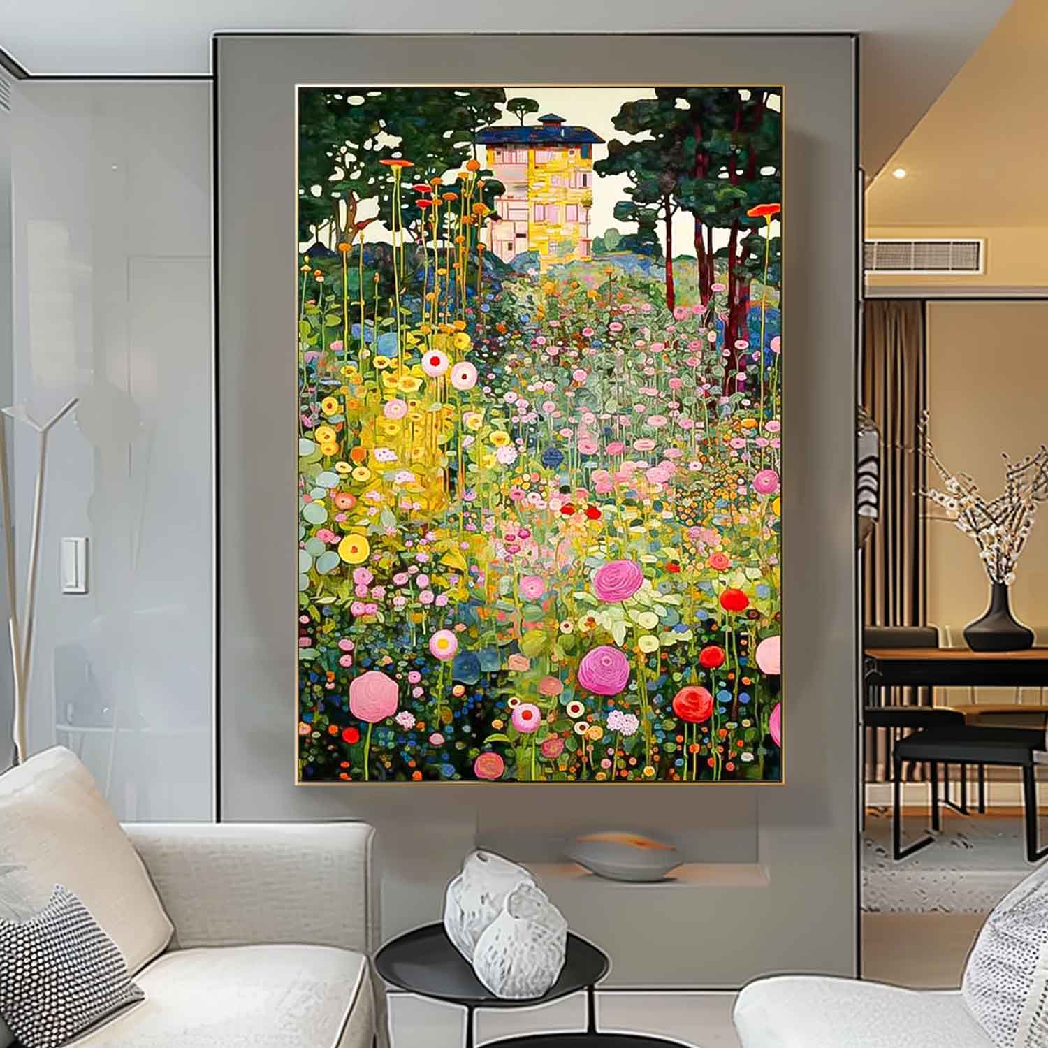Klimt-Style Floral Garden Painting