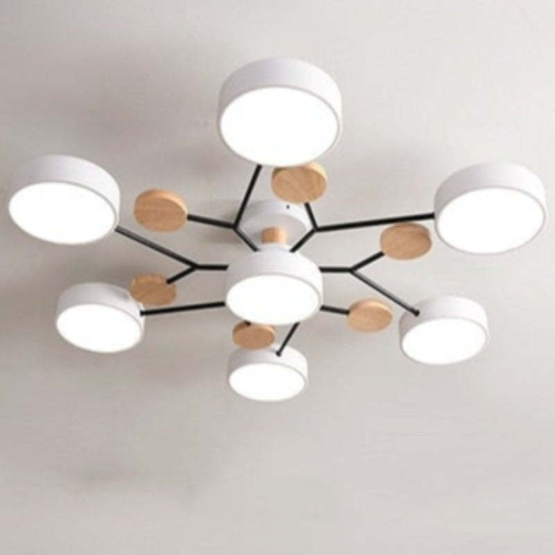 Arisha Ceiling Light, Wood Round for Living Room - Neutralighting