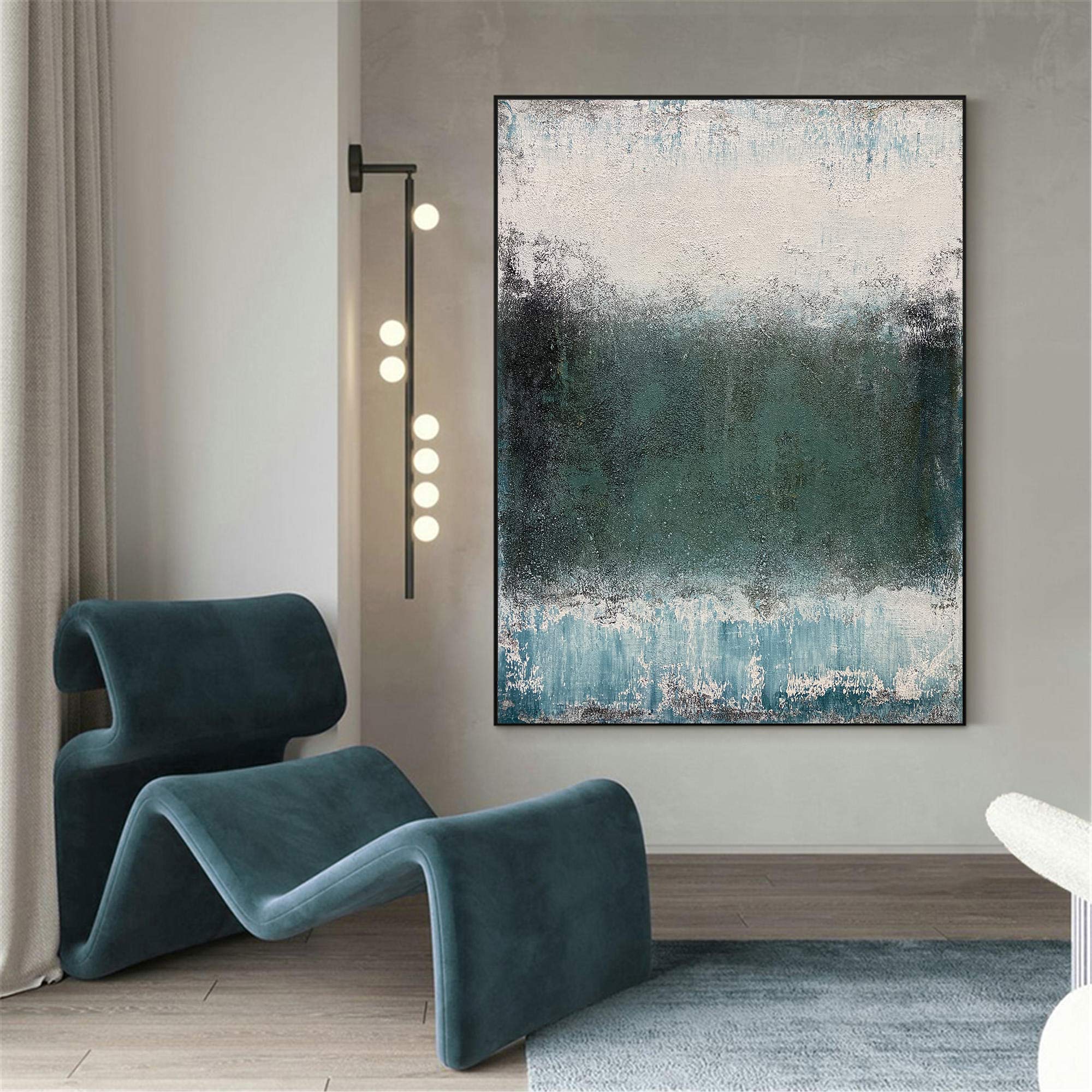 Isolde Teal Abstract Canvas Wall Art