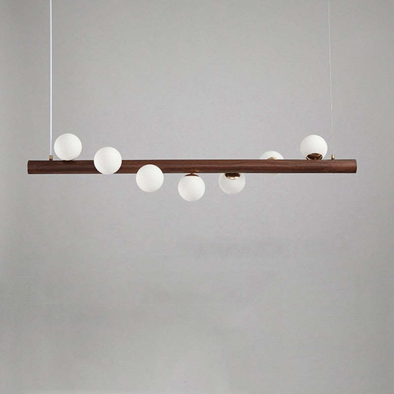 Valentina Glass Bubble Pendant Light Wood/Walnut - Neutralighting