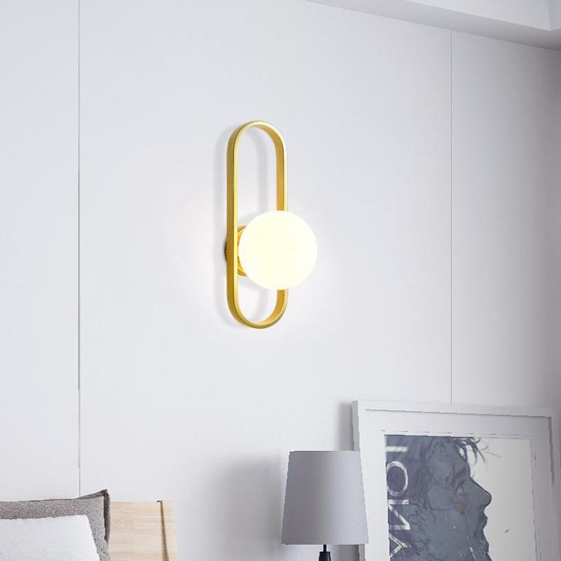 Valentina Modern Globe Bedside Wall Lamp Mount for Bedroom & Reading Room, Gold/Black - Neutralighting