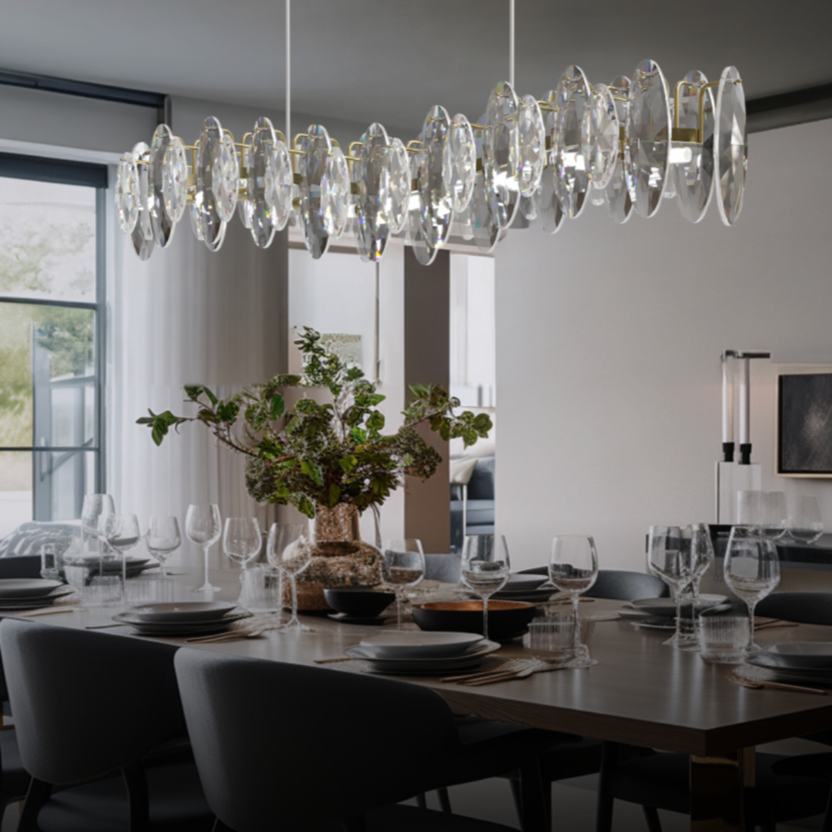 Kristy Luxurious Chandelier Crystals/Metal Gold Living Room - Neutralighting