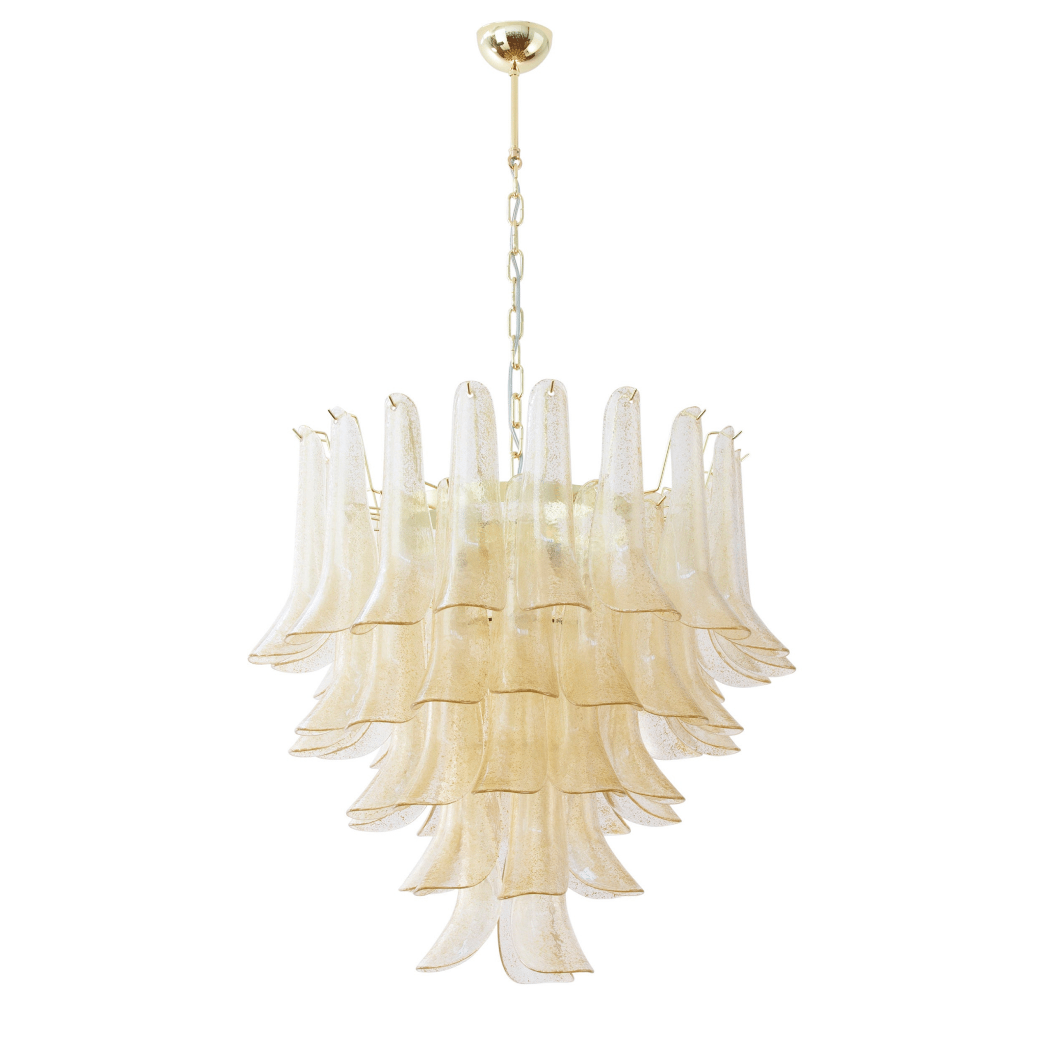 Aurora Chandelier Amber Lily Murano Glass Layered Centerpiece