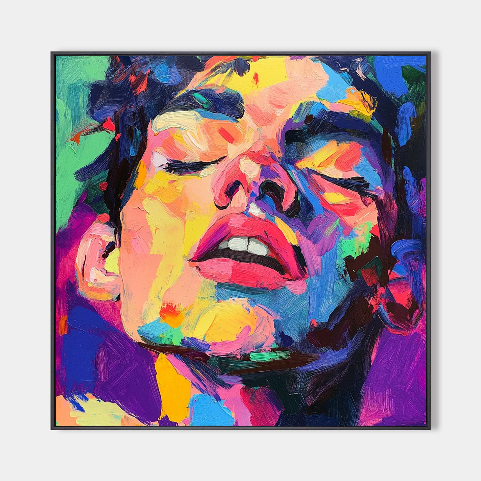 Modern Textured Man Portrait Canvas Art