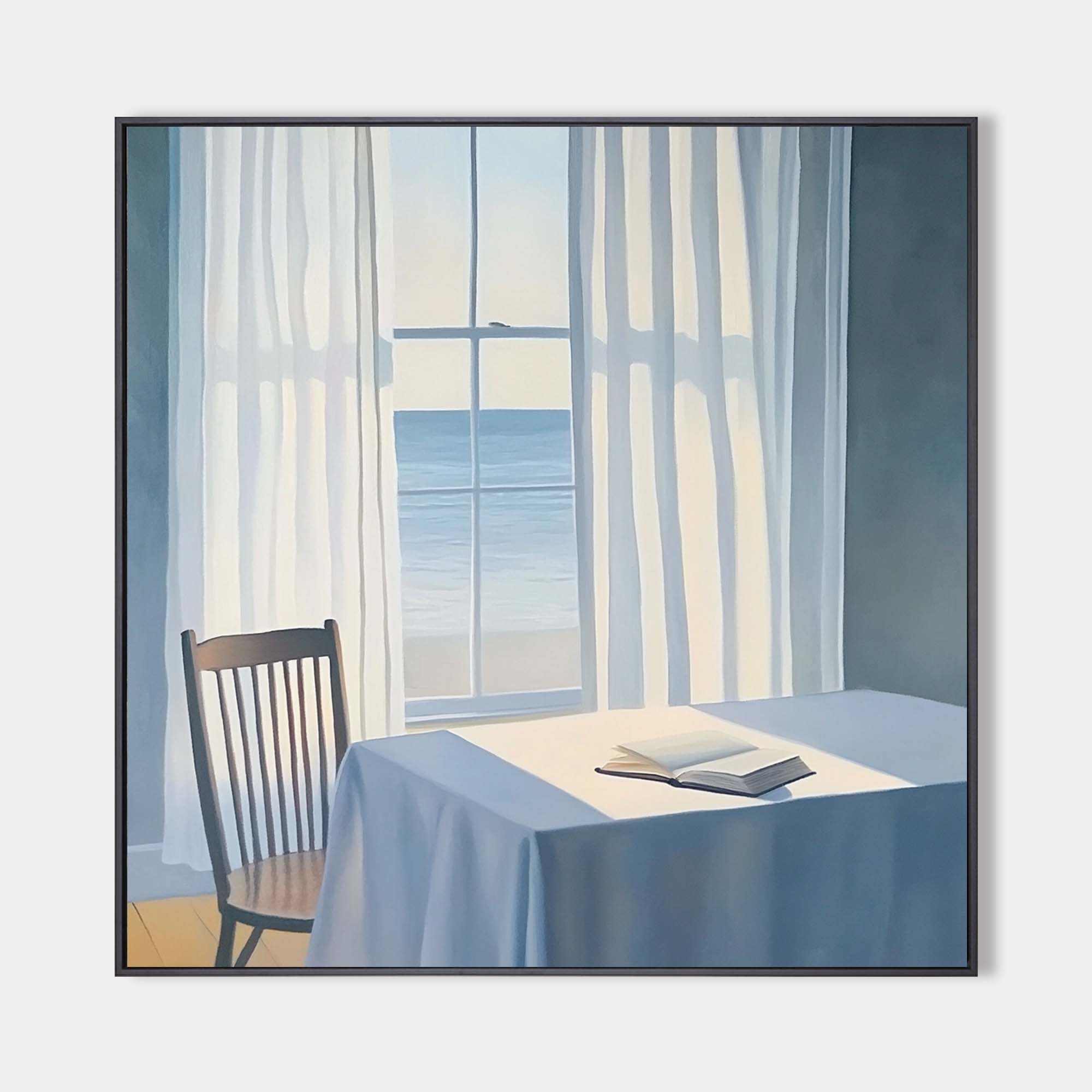 Coastal Window View Canvas Wall Art