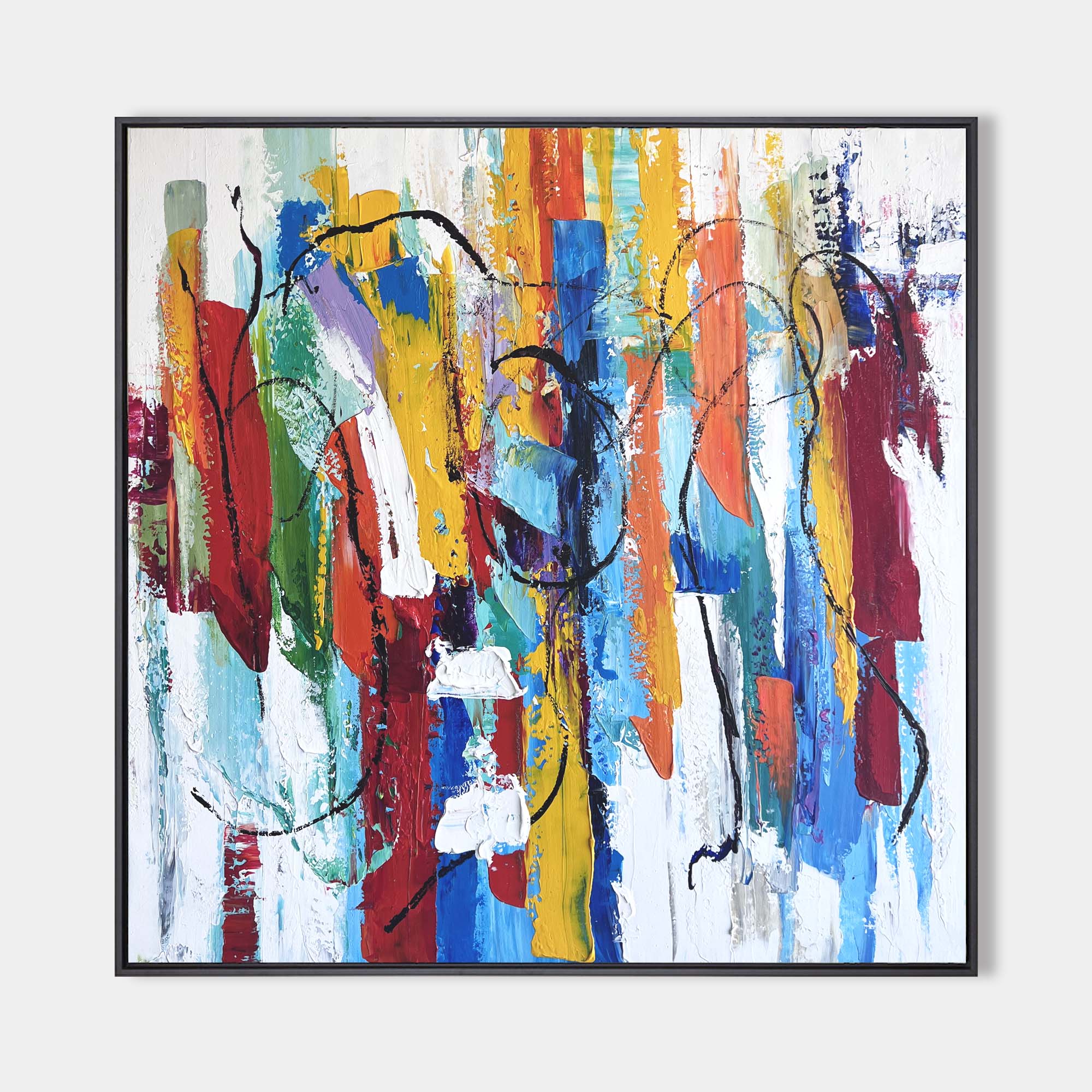 Colorful Abstract Drip Stroke Painting