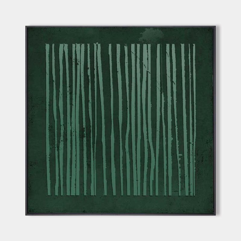Wall Art Dark Green Vertical Linear Texture Painting