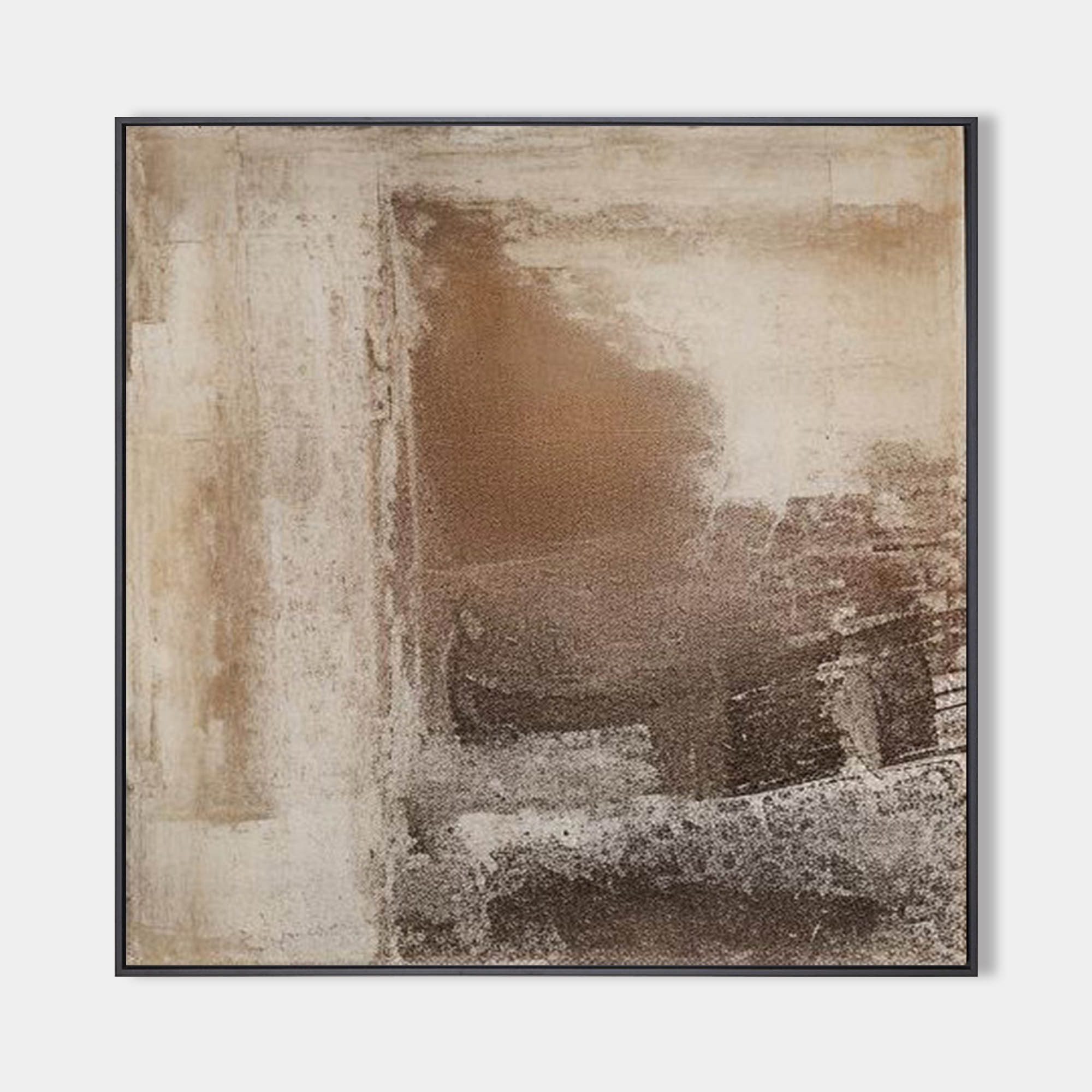 Beige Brown Textured Abstract Painting