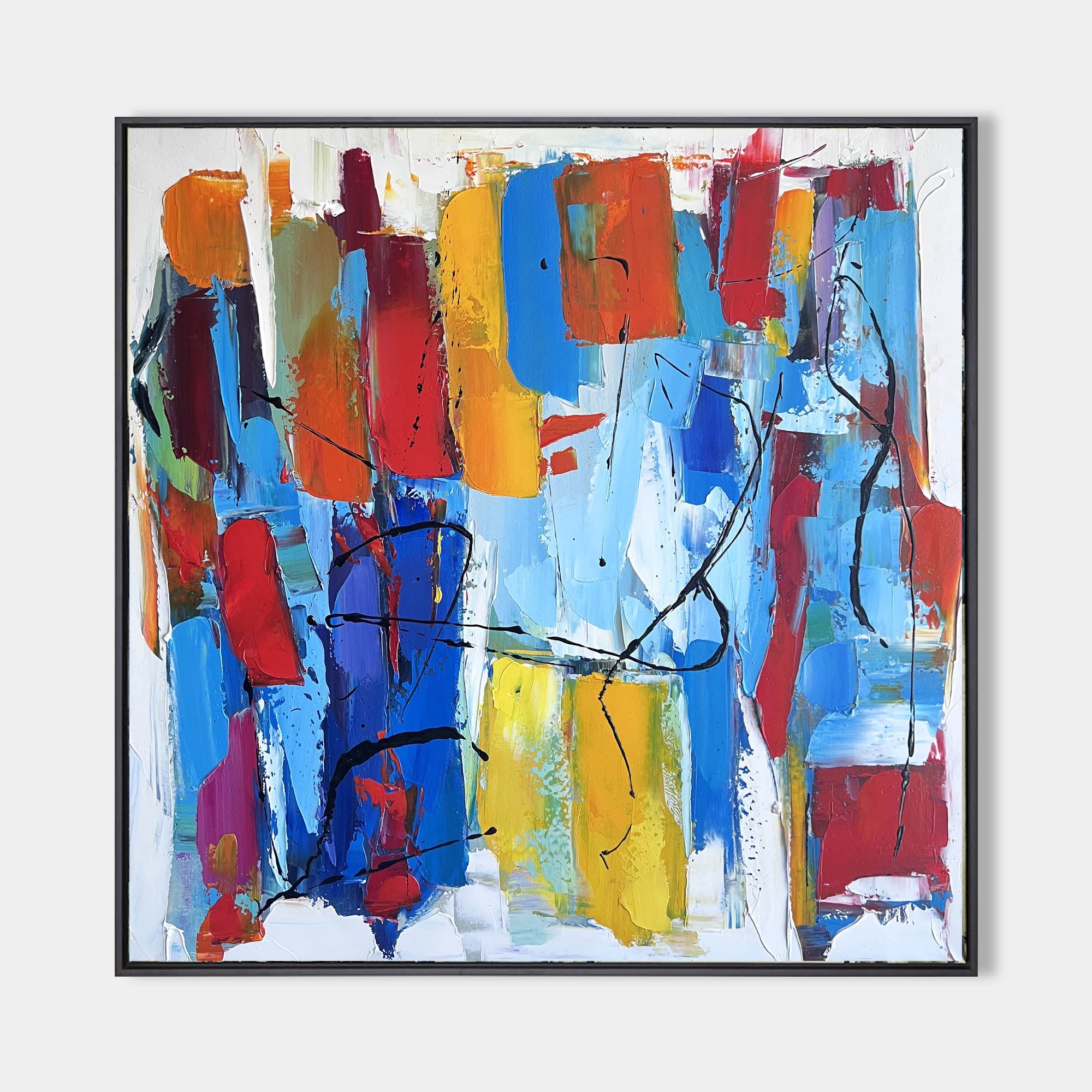 Contemporary Colorful Abstract Block Shape Painting