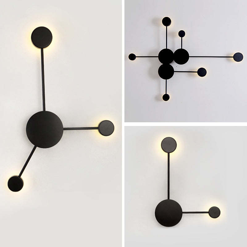 Arisha Modern Nordic Chessboard Metal Wall Lamp, Black - Neutralighting
