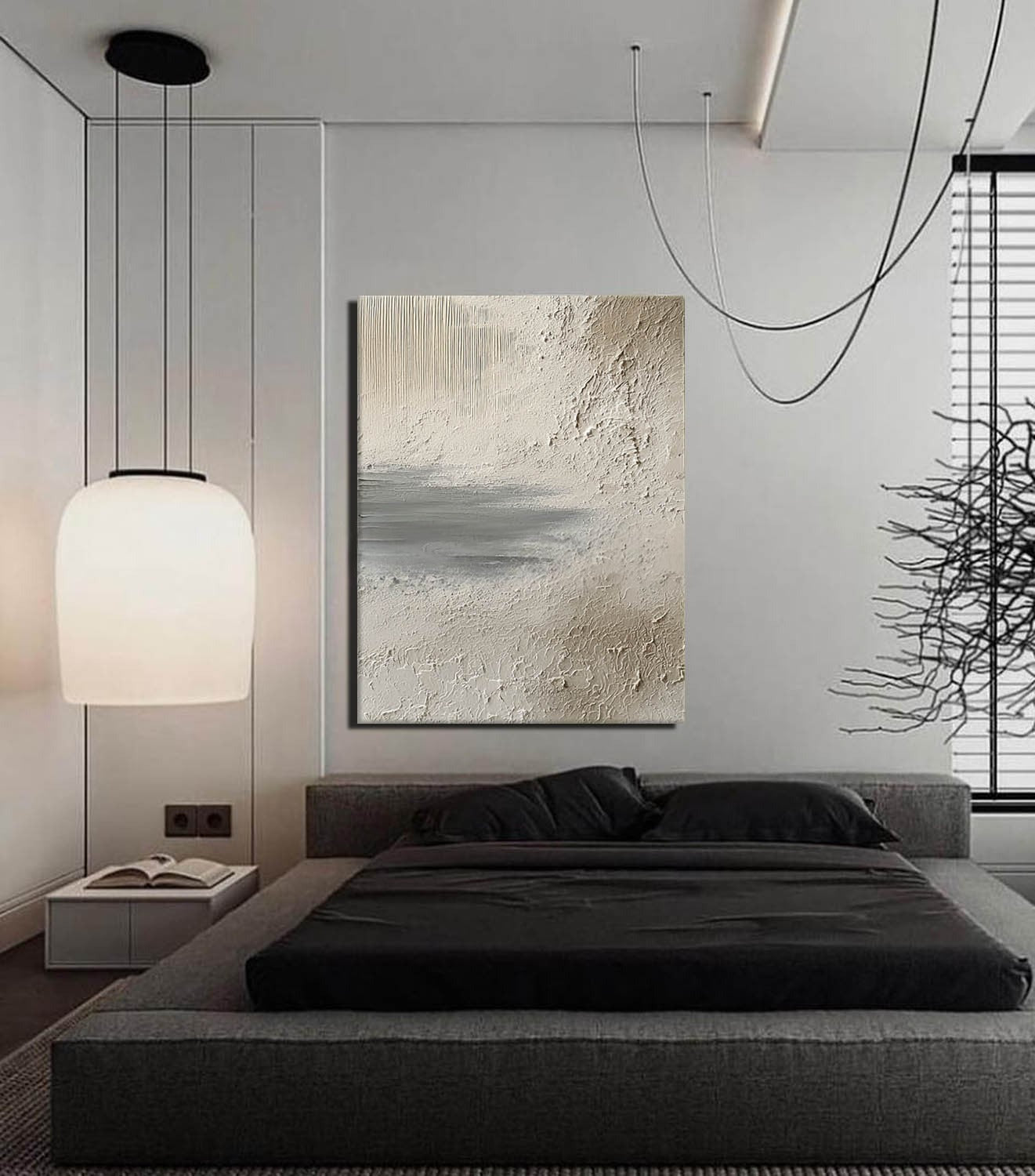Wall Art Vertical Textured Abstract Landscape Scene Muted Earthy
