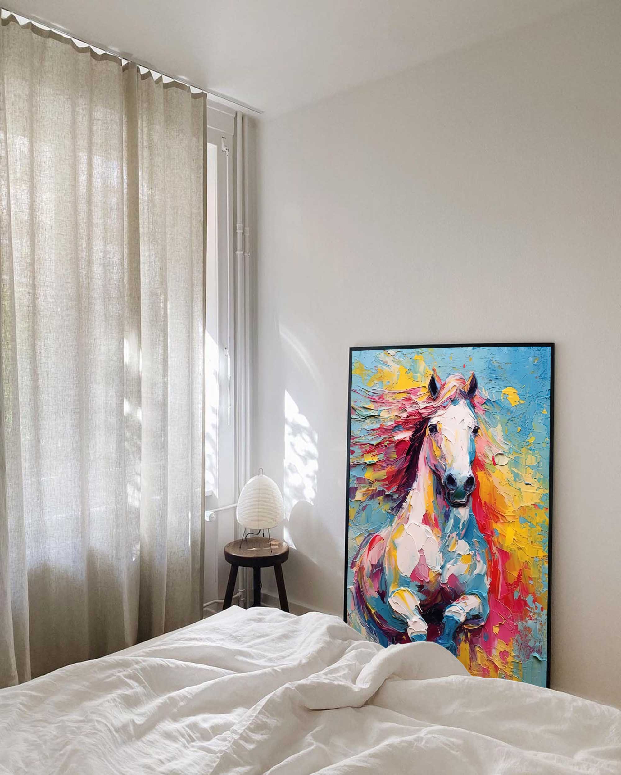 Wall Art Multicolor Galloping Horse Palette