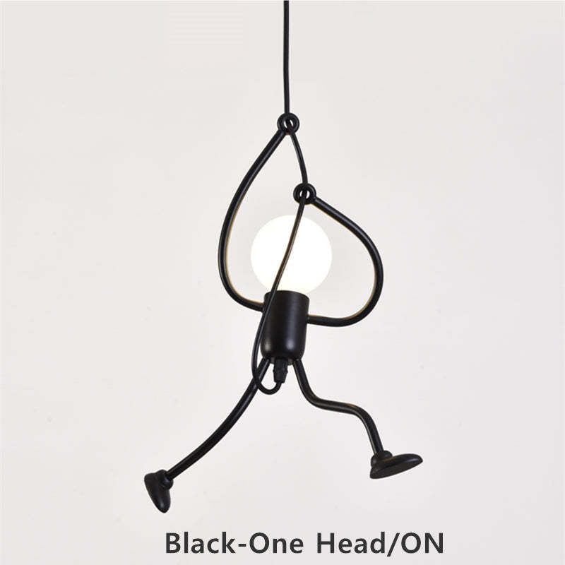 Miro Retro Modern Iron Man Pendant Light, Black - Neutralighting
