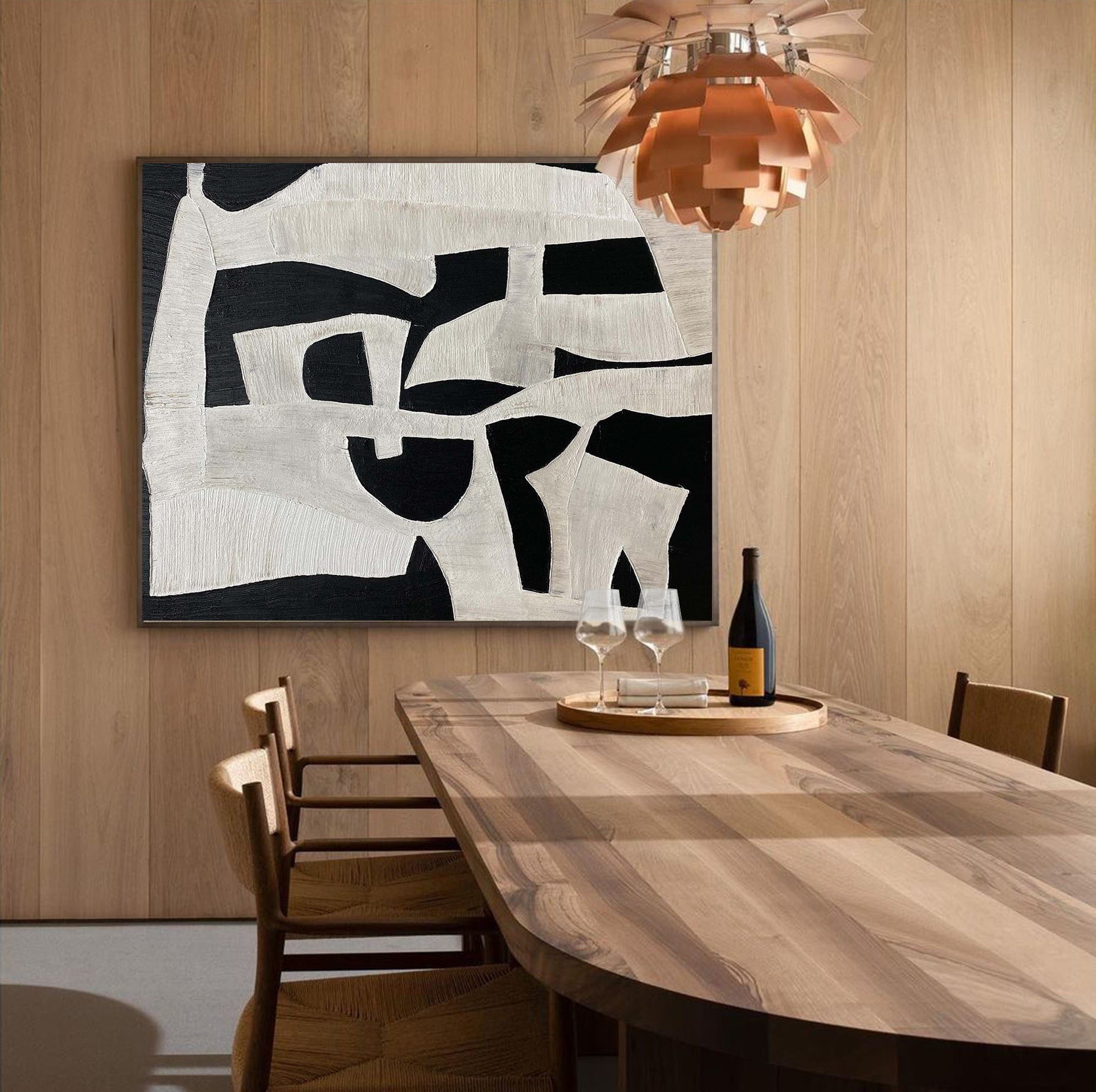 Monochrome Organic Abstract Textured Wall Art