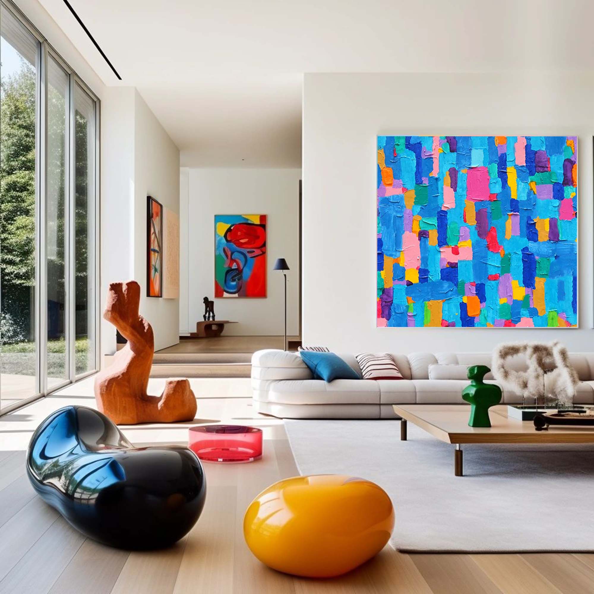 Wall Art Abstract Colorful Energetic Artistic