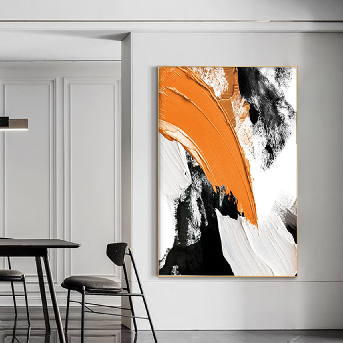 Yellow And Black Abstract Painting ABAV127 - Neutralighting
