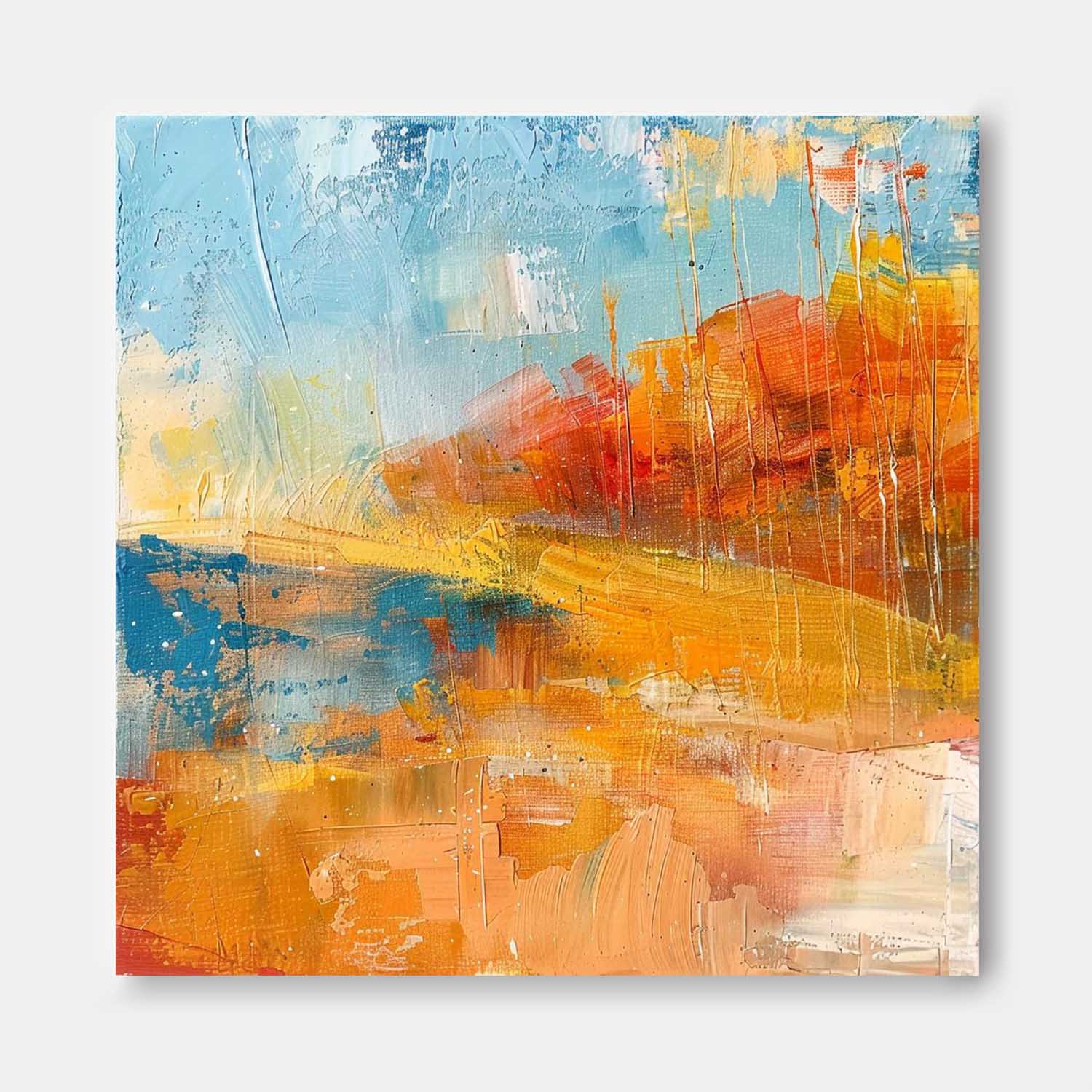 Wall Art Abstract Pastoral Style Autumn Field Decor