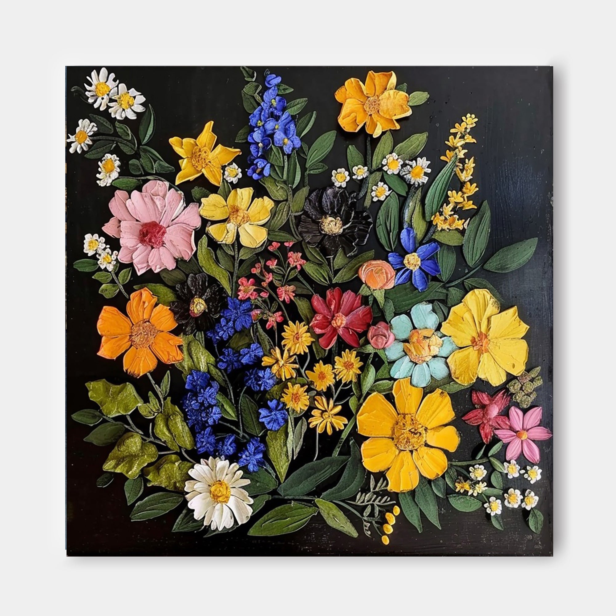Wall Art Impasto Botanical Floral Modern