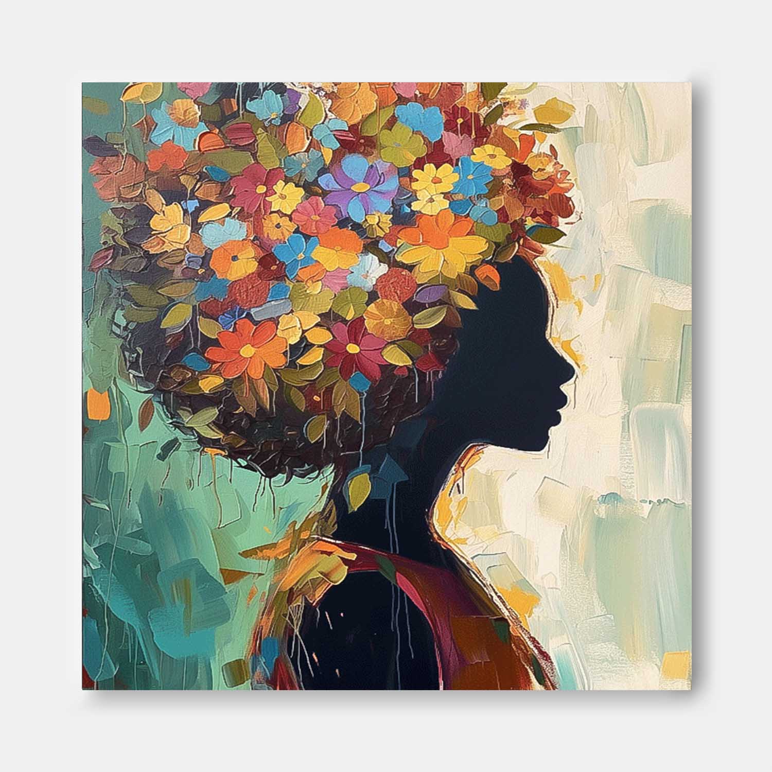 Wall Art People Dense Floral Scene Modern
