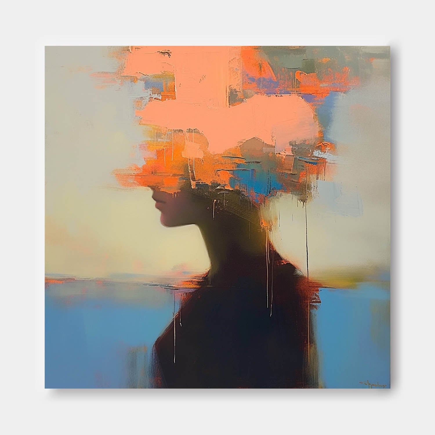 Wall Art People Contemporary Serene Painterly
