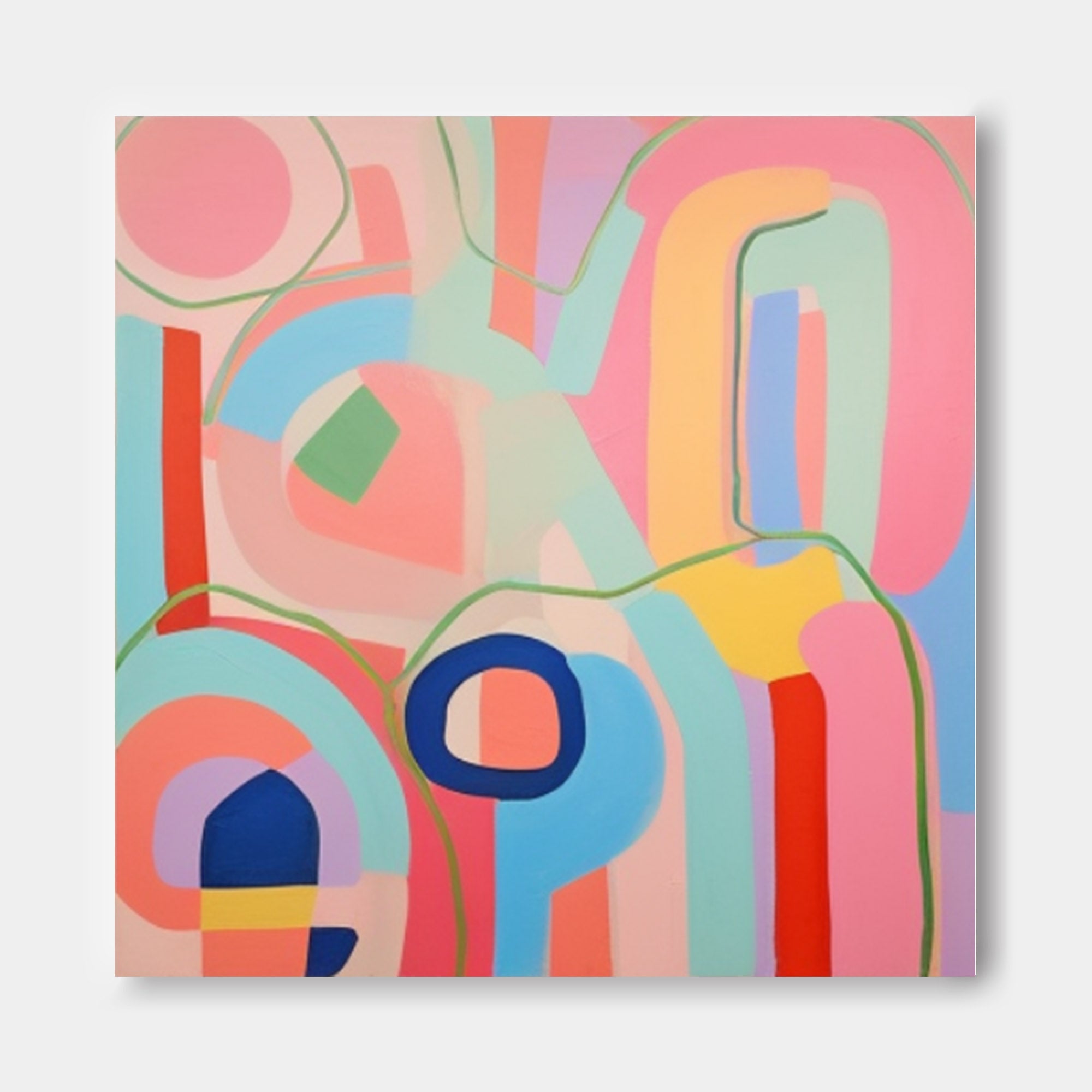 Wall Art Geometric Abstract Pastel Color Playful
