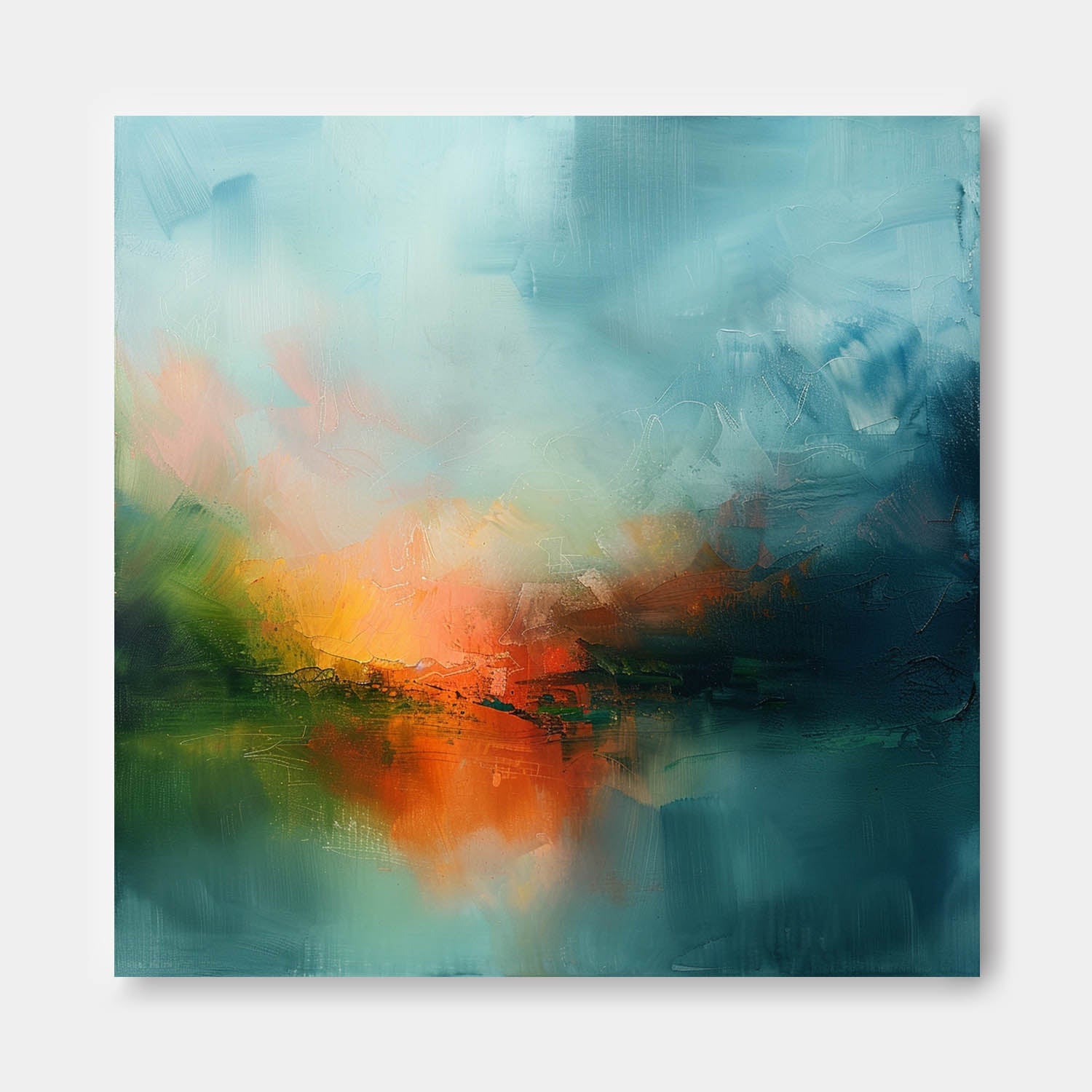 Wall Art Abstract Soft Tone Lake Landscape Modern