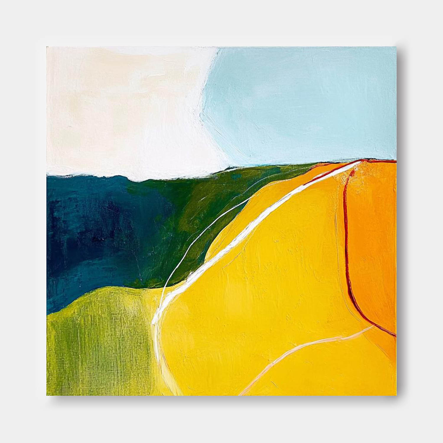 Wall Art Minimalist Curved Color Block Landscape