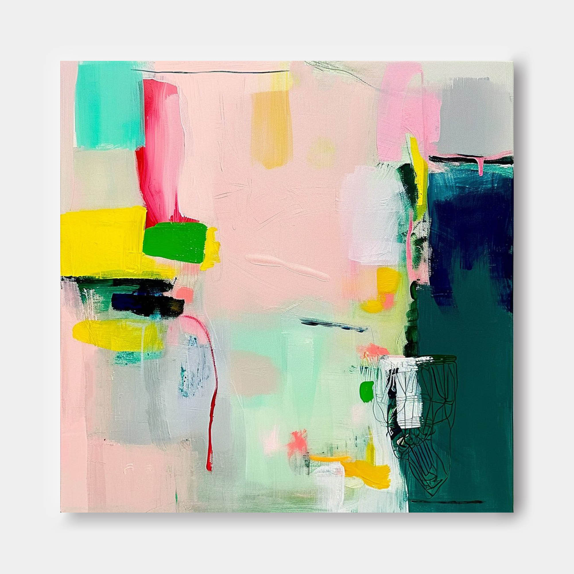 Wall Art Soft Pastel Abstract Fluid Wash Scene