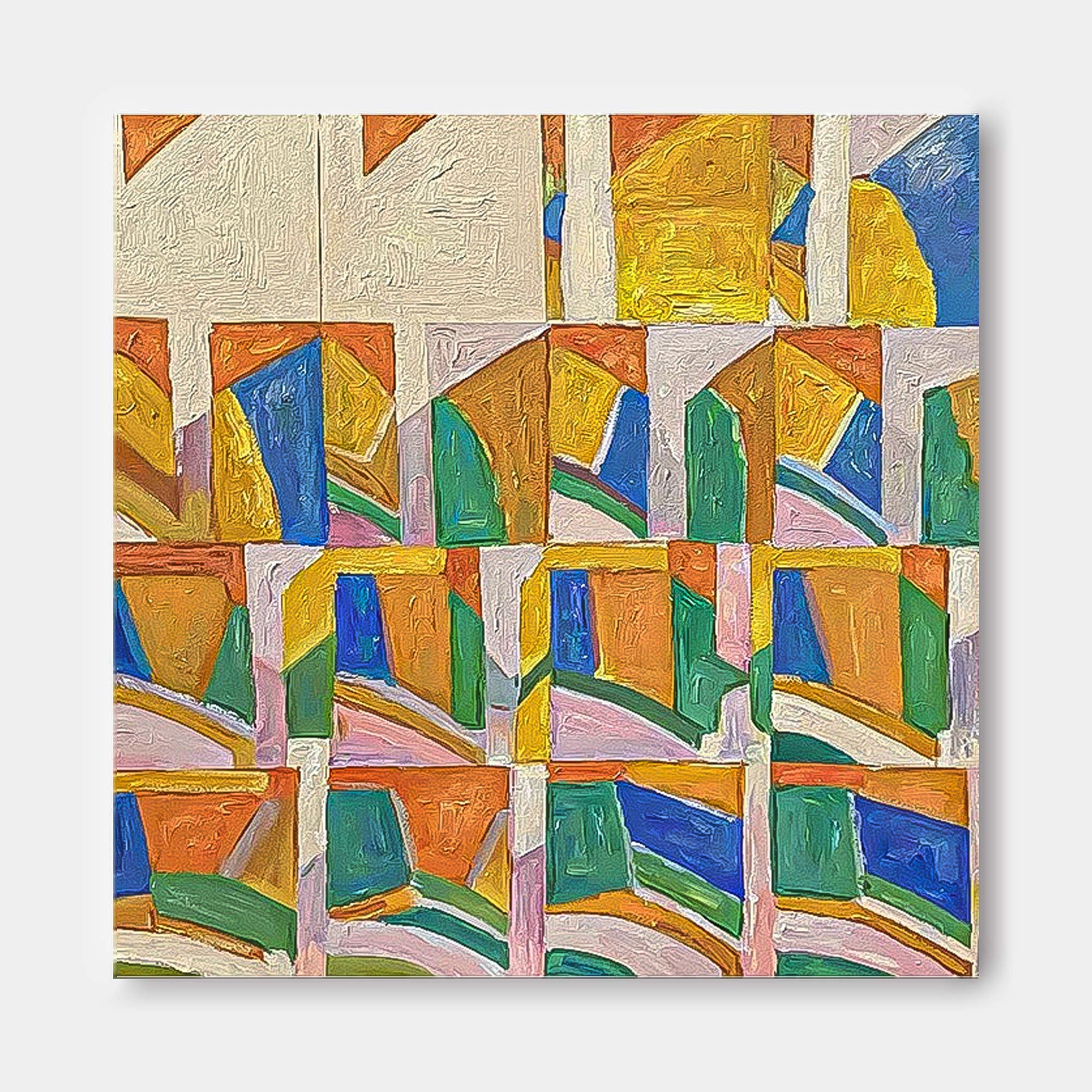 Wall Art Abstract Maximalist Color Block Grid