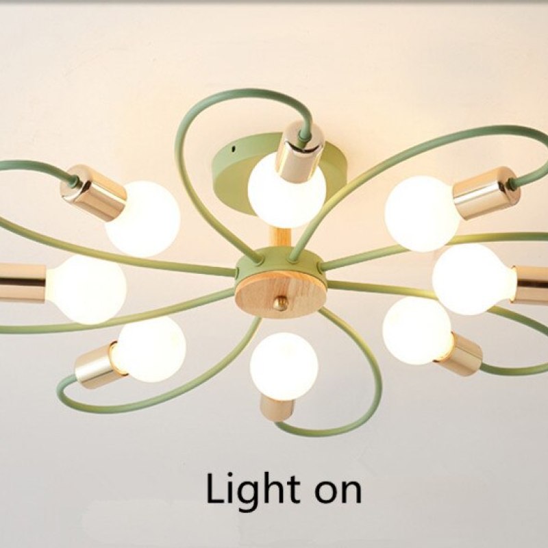 Arisha Elegant Metal/Glass Flush Mount Ceiling Light, Grey/Green - Neutralighting