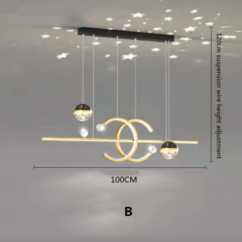 Arisha Pendant Light Double-C, Gold/Black Starry-sky - Neutralighting