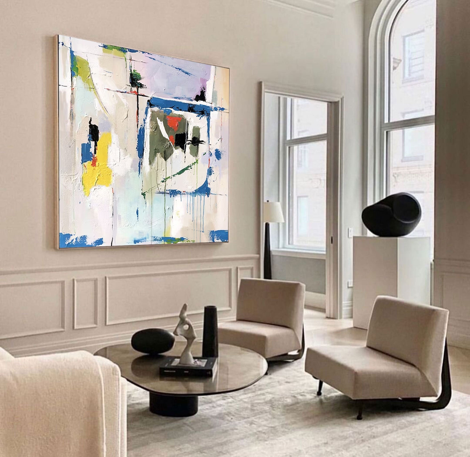 Abstract Canvas Art AB073 - Neutralighting