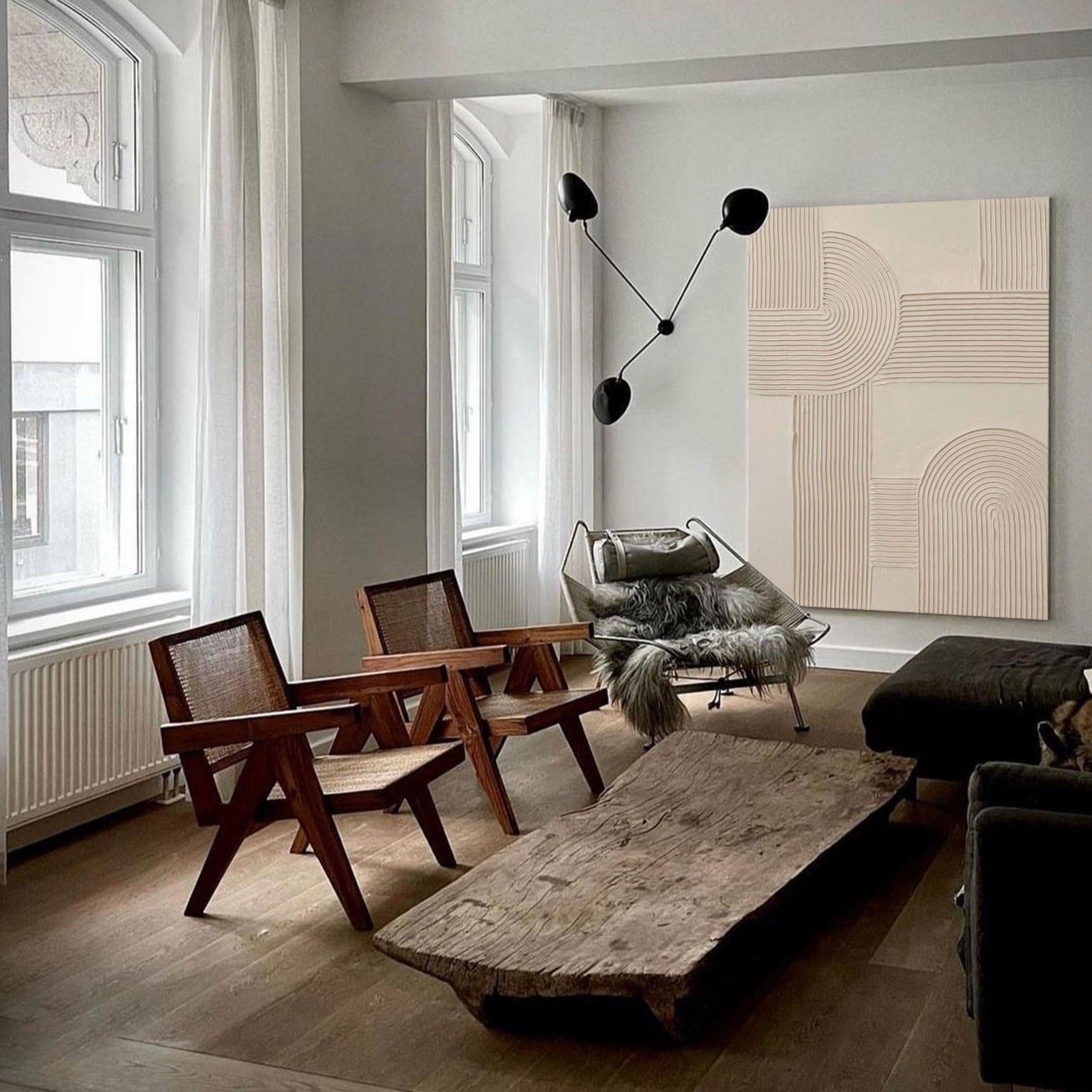 Beige Minimalist Abstract Painting