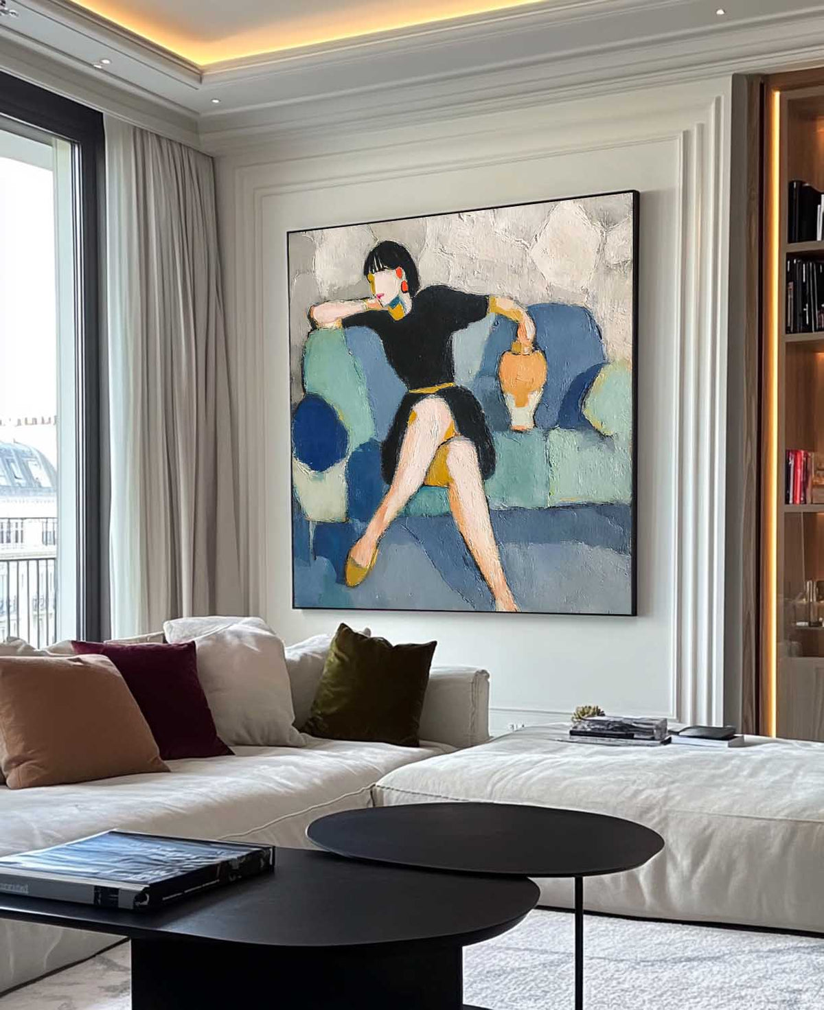 Wall Art People Soft Calm Contemplative Sofa