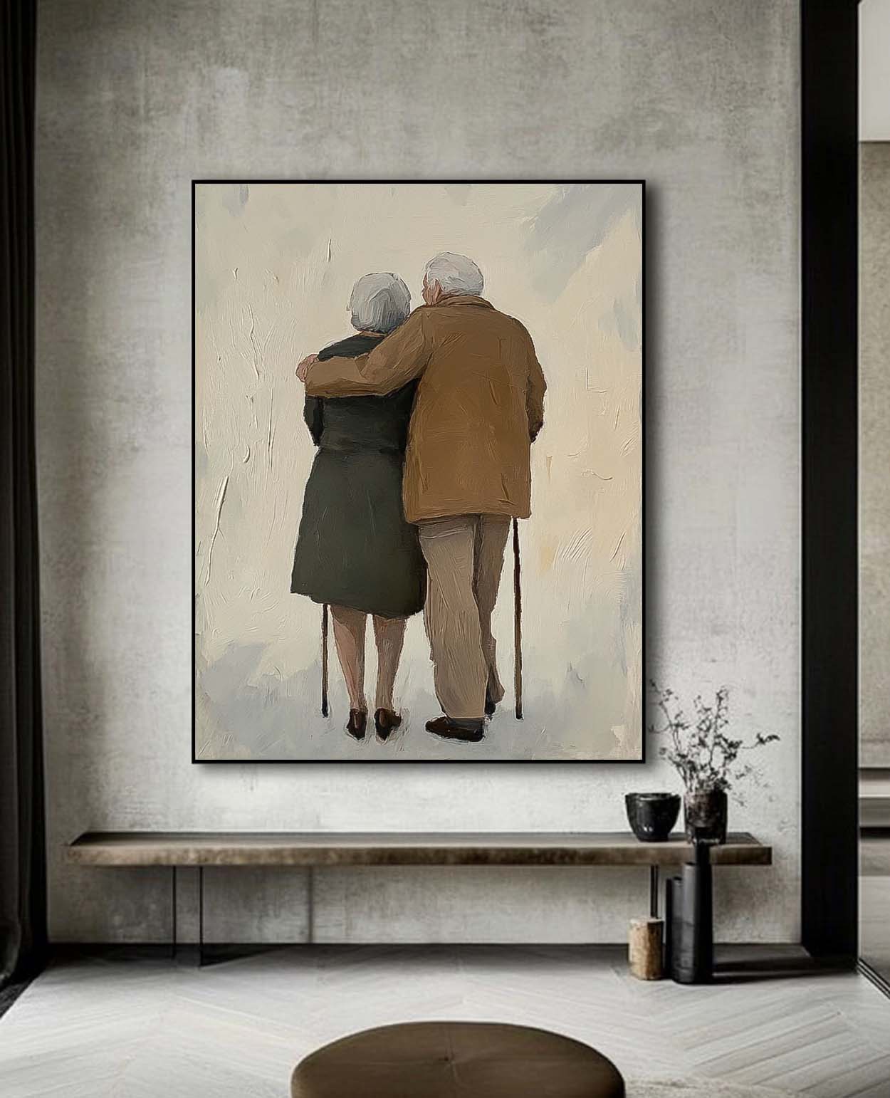 Wall Art People Modern Retro Elderly Couple