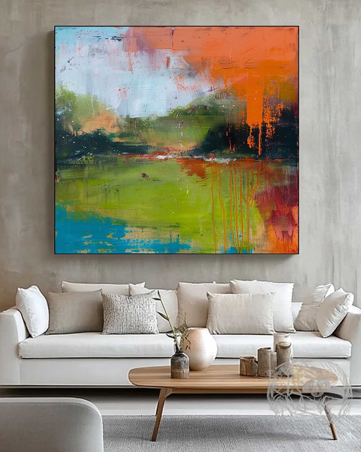 Wall Art Abstract Calm Healing Natural Landscape Oil Painting
