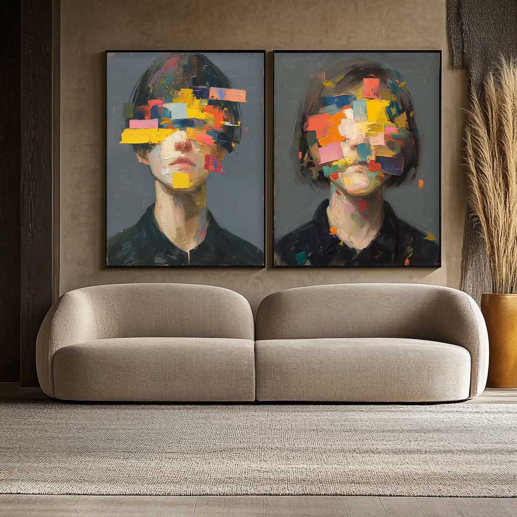 Wall Art Impasto People Vibrant Expressionist