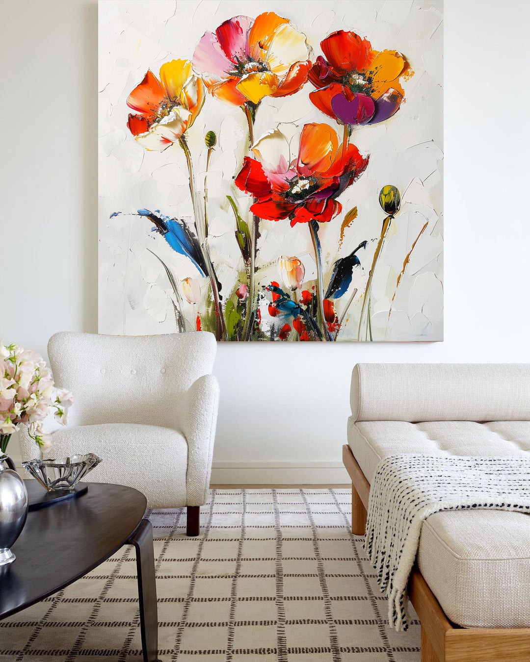 Colorful Poppy Flower Abstract Painting