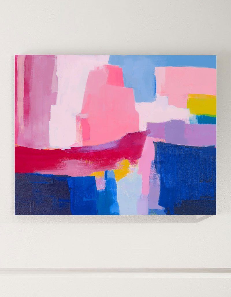 Vibrant Color Block Abstract Canvas Wall Art