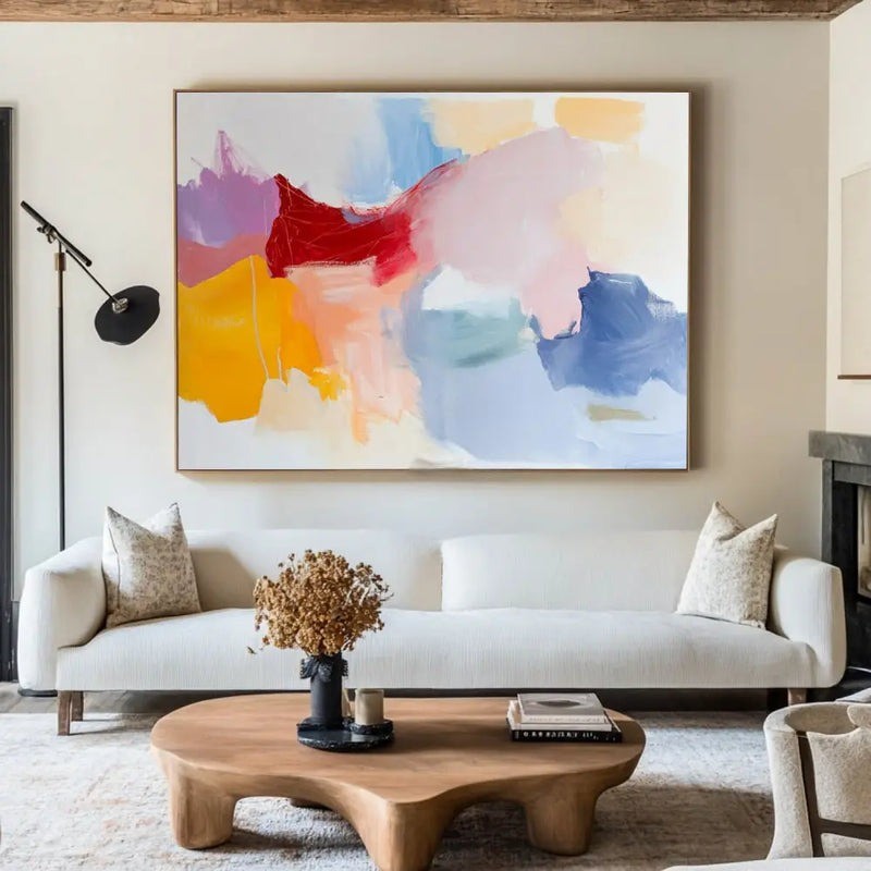Vibrant Color Block Abstract Expressionist Painting