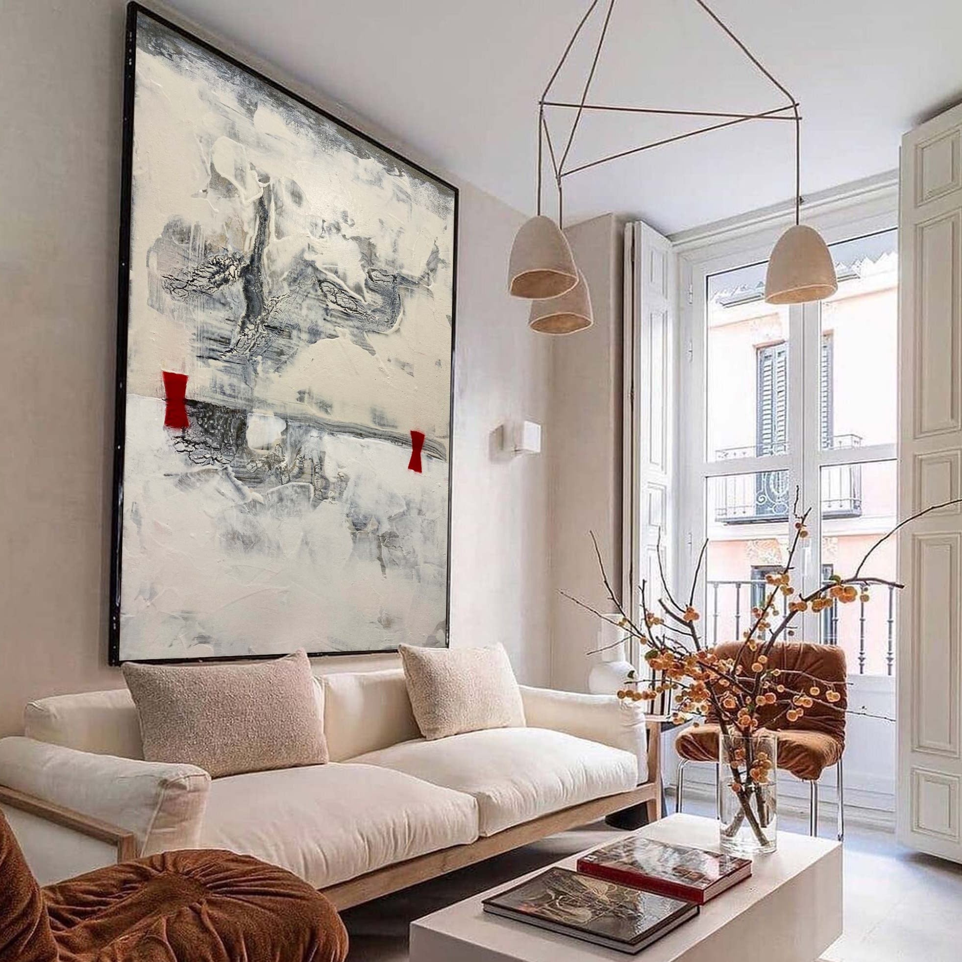 Beige Abstract Painting ABAV175 - Neutralighting