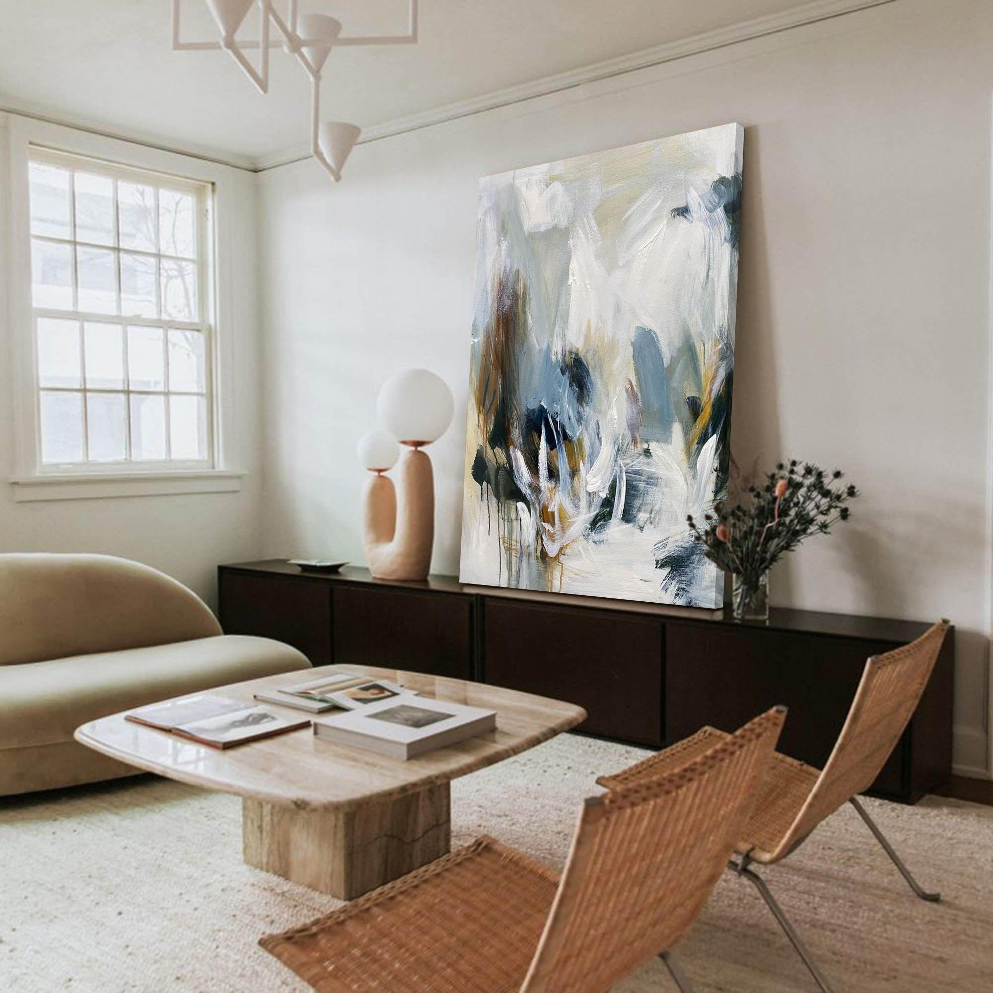 Wall Art Modern Blue Grey Painting