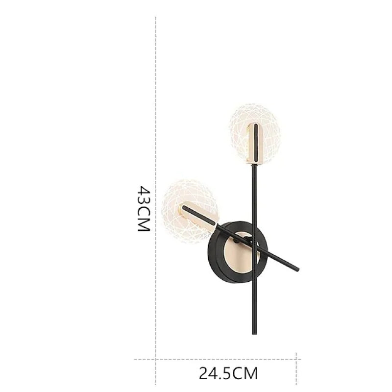 Valentina Wall Lighting Disc Modern, Metal/Acrylic, Black/White, Bedroom - Neutralighting