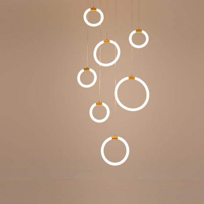 Arisha Minimalist Staircase Ring Metal Pendant Light - Neutralighting