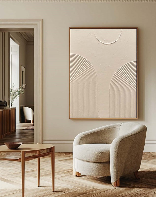 Beige Minimalist Abstract Painting