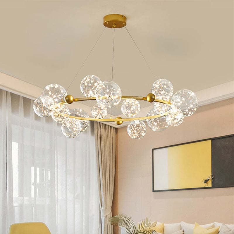 Valentina Art Deco Luminous Sphere Cluster Glass Pendant Light - Neutralighting