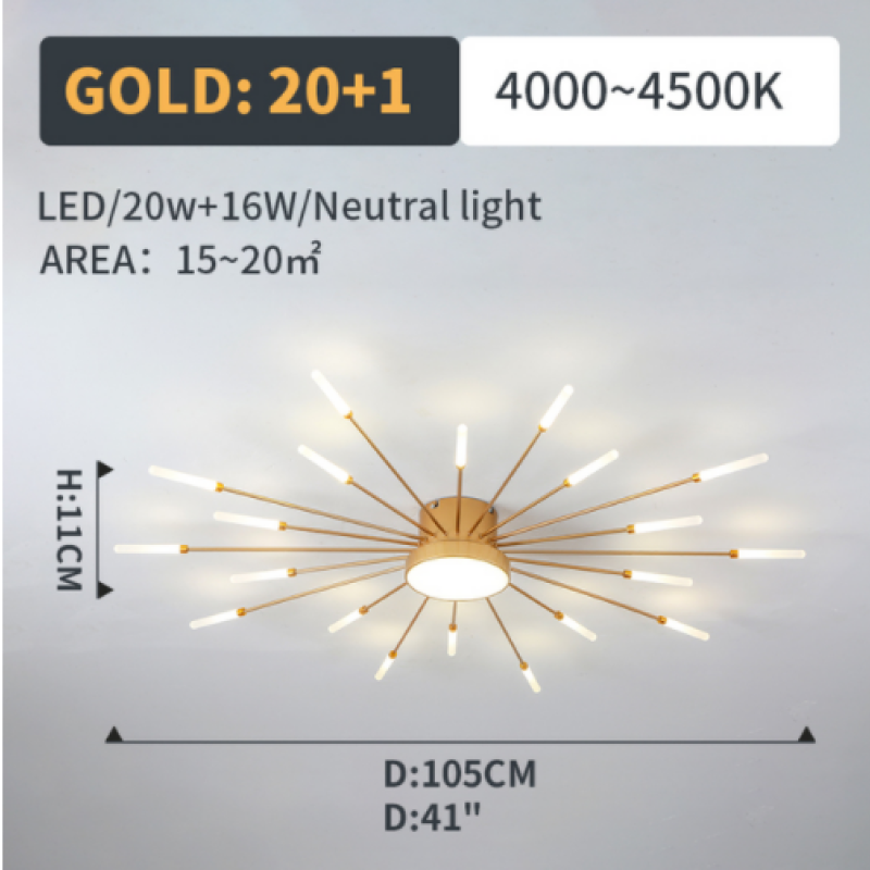 Wesley Modern Home Decoration Fireworks LED Ceiling Light
